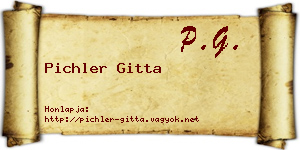Pichler Gitta névjegykártya